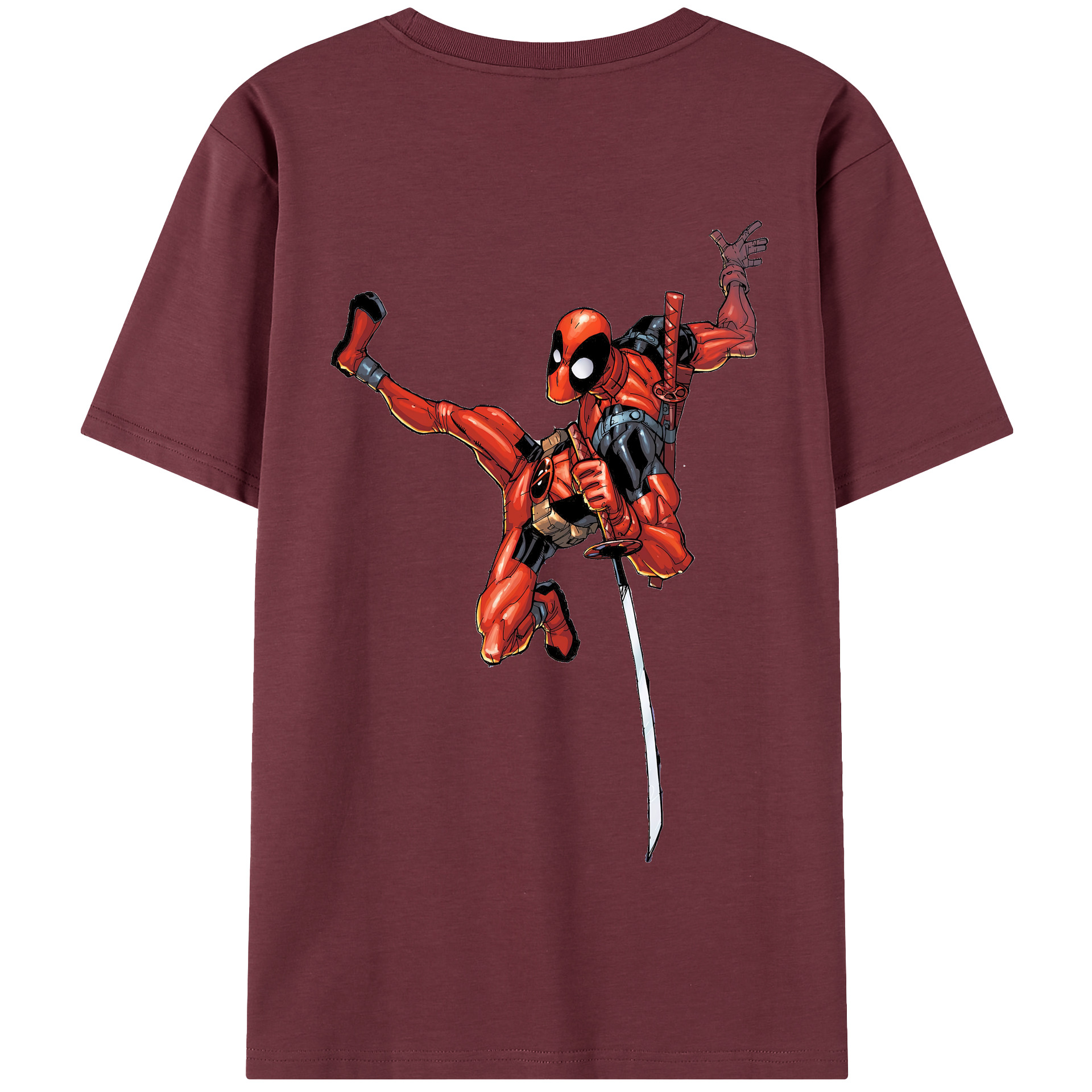 （画像用） Deadpool デッドプール 綿100％半袖Tシャツ（背面プリント）